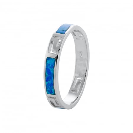 Inel din argint 925, Piatra: opal, Latime banda inelara: 3mm, Culoare: albastru, Cod:925i18 [0]