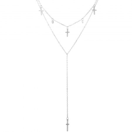 Produse - Lant din argint 925 rodiat, Piatra: zirconia fatetata,  Culoare: transparenta, Sonis Silver