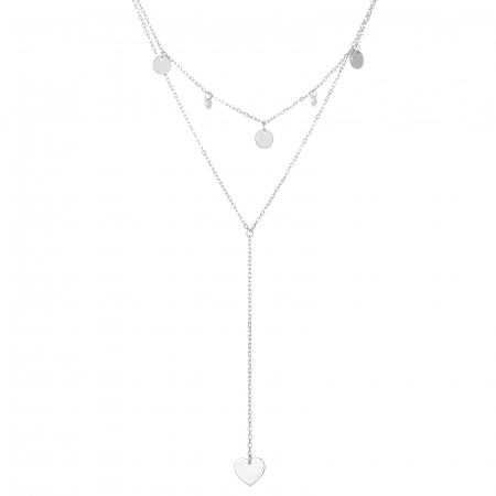 Lant din argint 925 rodiat, Piatra: zirconia fatetata, Culoare: transparenta, Sonis Silver [0]