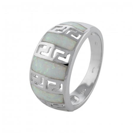 Inel din argint 925, Piatra: opal, Latime banda inelara: 3mm/ 10 mm, Culoare: alb, Cod:955I7 [0]