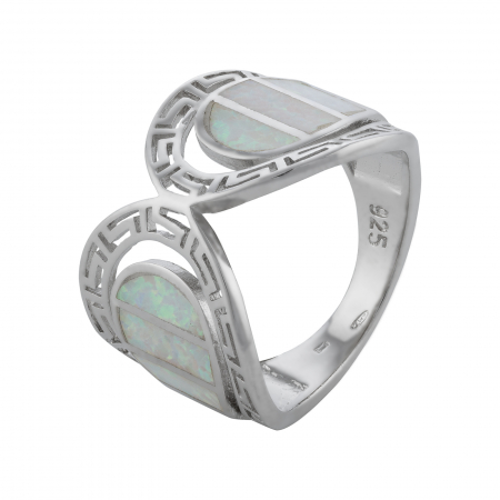 Inele de dama - Inel din argint 925 rodiat, Piatra: opal de laborator , Culoare: alb, Sonis Silver