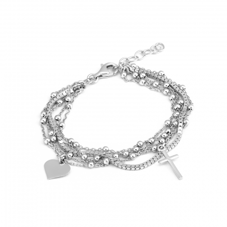 Produse - Bratara cu cinci siruri , din argint 925 rodiat , Sonis Silver