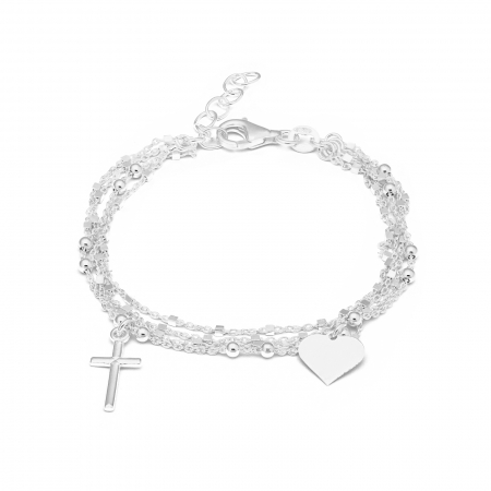 Bratari din argint pentru EA - Bratara  cu patru siruri, din argint 925, Sonis Silver