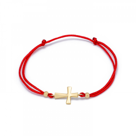 BIJUTERII PENTRU COPII - Bratara cu snur textil din aur 585/  14 kt , Sonis Silver