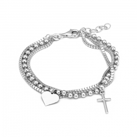 Produse - Bratara  cu trei siruri din argint 925 rodiat  , Sonis Silver