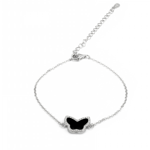 Produse - Bratara din argint 925, Piatra: onix si cubic zirconia , Culoare : negru si alb , Sonis Silver