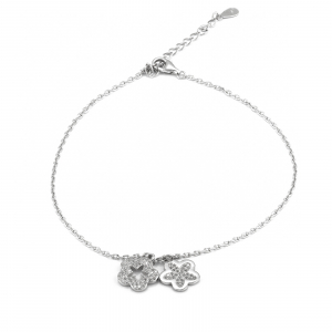 Bratari din argint pentru glezna - Bratara din argint 925 rodiat pentru glezna, Piatra: cubic zirconia,Sonis Silver