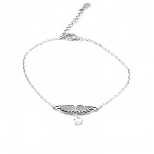 Bratari din argint cu piatra - Bratara din argint 925 rodiat, Piatra: zirconia fatetata si cubic zirconia,