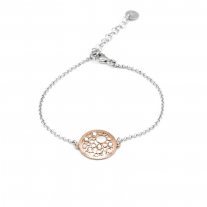 Produse - Bratara din argint 925 placat cu aur de 14 kt rose, Piatra: zirconia fatetata, Culoare : transparenta , Sonis Silver