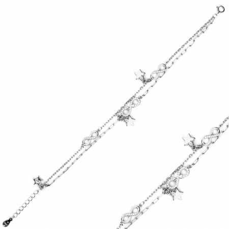 Produse - Bratara din argint 925 rodiat , Piatra: cubic zirconia, Culoare : transparenta , Sonis Silver