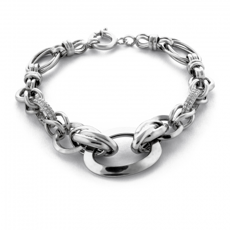 Bratara din argint 925 rodiat, Piatra: cubic zirconia, Culoare: transparenta, Sonis Silver [0]