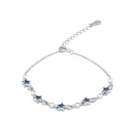 Produse - Bratara din argint 925 rodiat, Piatra: zirconia fatetata , Culoare : albastru si  transparent ,  Sonis Silver