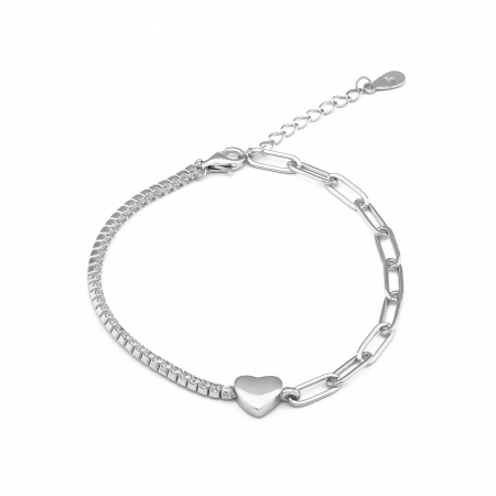 Produse - Bratara din argint 925 rodiat , Piatra ; zirconia fatetata , Culoare : transparenta , Sonis Silver