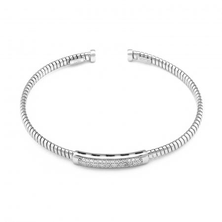 Produse - Bratara fixa, din argint 925 rodiat , Piatra :  cubic zirconia ,Culoare : transparenta , Sonis Silver