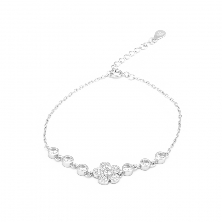 Bratari din argint cu piatra - Bratara din argint 925 rodiat, Piatra : zirconia fatetata si cubic zirconia , Culoare : alb , Sonis Silver