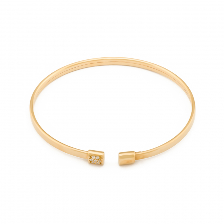 Produse - Bratara fixa din argint 925 , placat cu aur rose de 14 kt, Piatra : cubic zirconia ,Culoare : transparenta , Sonis Silver