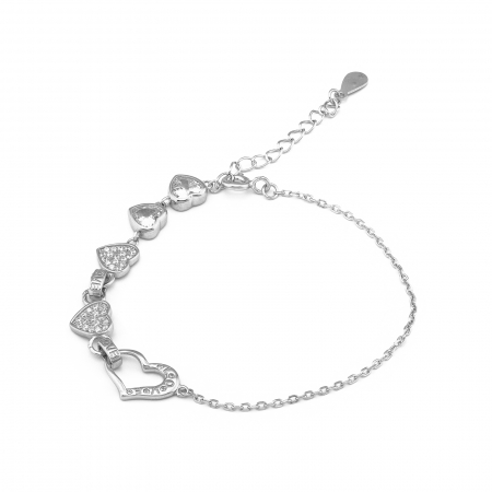Bratari din argint cu piatra - Bratara din argint 925 rodiat ,Piatra  : zirconia fatetata si cubic zirconia , Culoare : transparenta ,Sonis Silver