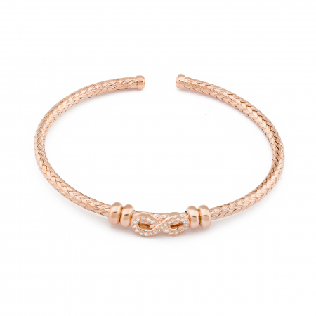 Produse - Bratara din argint 925 , placat cu aur de 14 kt rose , Piatra : cubic zirconia , Culoare : transparenta , Sonis Silver