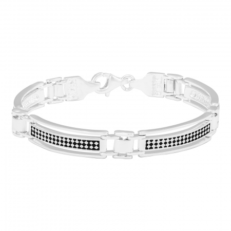 BRATARI - Bratara din argint 925, Barbati, Piatra: email , Culoare: negru, Sonis Silver