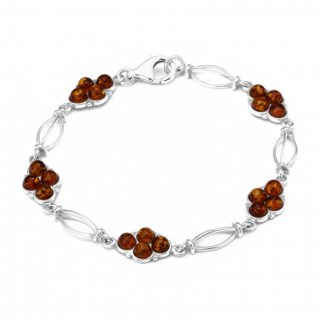 BRATARI - Bratara din argint 925 , Piatra : chihlimbar natural, Culoare: maro cognac, Sonis Silver