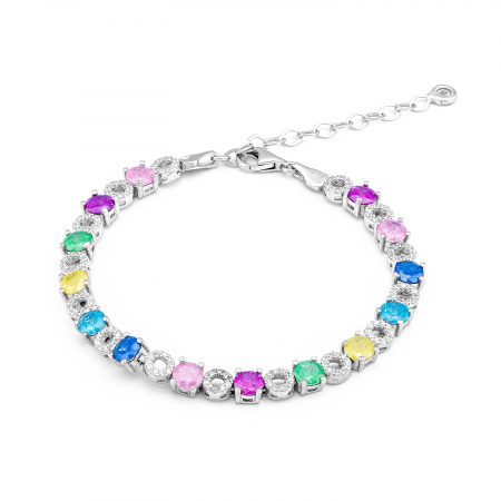 BRATARI - Bratara din argint 925 rodiat, Piatra : quart si cubic zirconia, Culoare : multicolor,