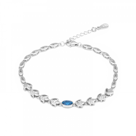 BRATARI - Bratara din argint 925 rodiat, Piatra: zirconia fatetata si cubic zirconia, Culoare: albastru , transparent, Sonis Silver