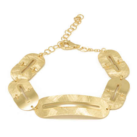 Bratari din argint fara piatra - Bratara din argint 925 placat cu aur de 14 kt, Sonis Silver