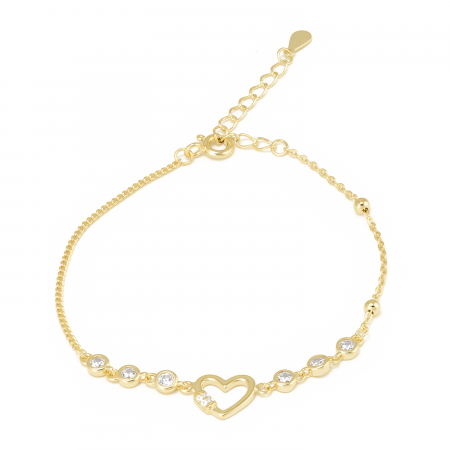 Bratari din argint fara piatra - Bratara din argint 925, placat cu aur de 14 kt , Piatra: zirconia fatetata, Culoare: transparenta, Sonis Silver