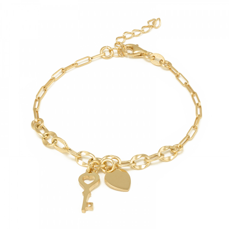 Bratari din argint fara piatra - Bratara din argint 925 placat cu aur de 14 kt , Sonis Silver