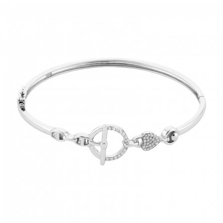 Produse - Bratara fixa, din argint 925 rodiat, Piatra: cubic zirconia, Culoare: transparenta, Sonis Silver