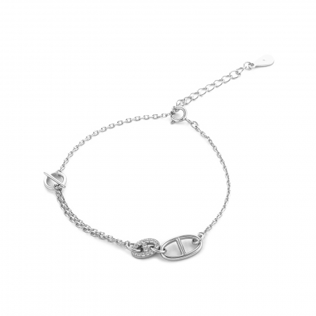 Produse - Bratara din argint 925 rodiat, Piatra: cubic zirconia,  Culoare: transparenta, Sonis Silver