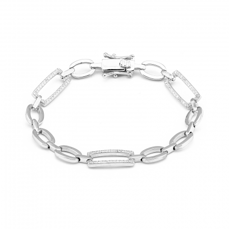 BRATARI - Bratara din argint 925 rodiat ,Piatra: cubic zirconia, Culoare: transparenta,