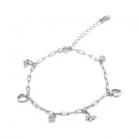 Produse - Bratara din argint 925 rodiat, Piatra: cubic zirconia, Culoare: transparenta, Sonis Silver