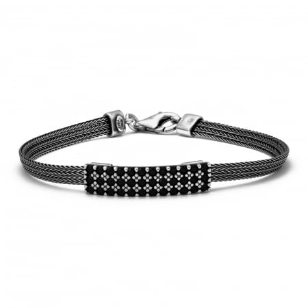 BRATARI - Bratara din argint 925 rodiat, Piatra: onix, Culoare: negru, Sonis Silver