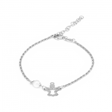 BRATARI - Bratara din argint 925 rodiat,Piatra: perla de laborator, Culoare: alb, Sonis Silver