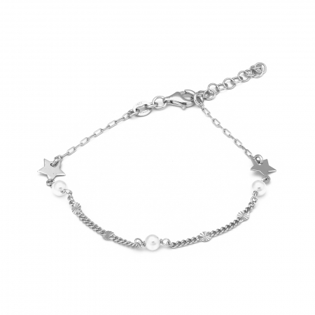 BRATARI - Bratara din argint 925 rodiat, Piatra: perla de laborator, Culoare : alb, Sonis Silver