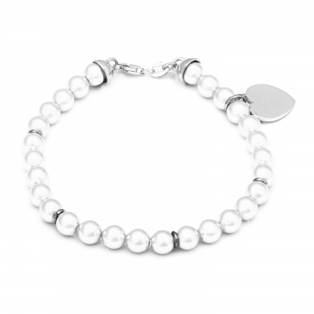 Produse - Bratara din argint 925 rodiat, Piatra: perla de laborator, Culoare: alb,  Sonis Silver