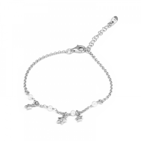 BRATARI - Bratara din argint 925 rodiat , Piatra : perla de laborator , Culoare : alb , Sonis Silver