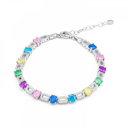 BRATARI - Bratara din argint 925 rodiat, Piatra : quart si cubic zirconia, Culoare : multicolor,