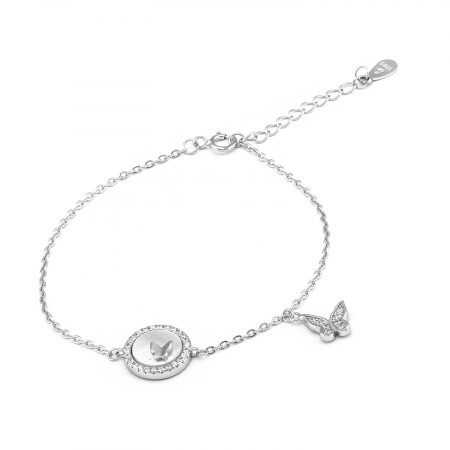 BRATARI - Bratara din argint 925 rodiat , Piatra : sidef si cubic zirconia , Sonis Silver