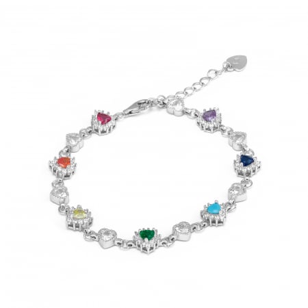 Bratari din argint cu piatra - Bratara din argint 925 rodiat , Piatra : zirconia fatetata si cubic zirconia , Culoare : multicolor ,Sonis Silver