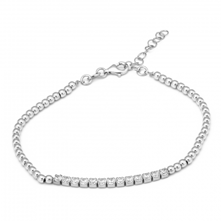 BRATARI - Bratara din argint 925 rodiat, Piatra : zirconia fatetata, Culoare : transparenta, Sonis Silver