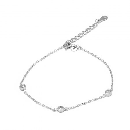Bratari din argint fixe / semifixe - Bratara din argint 925 rodiat, Piatra: zirconia fatetata, Culoare: transparenta,  Sonis Silver