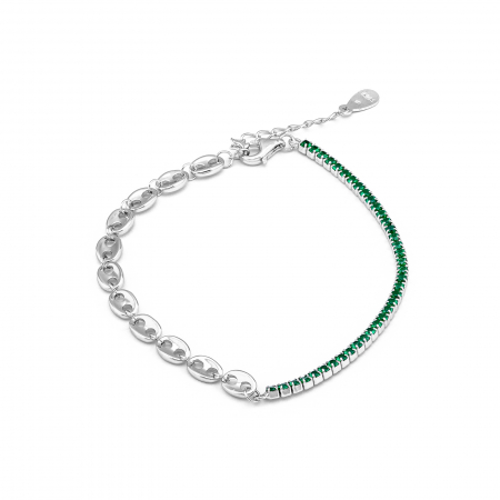 BRATARI - Bratara din argint 925 rodiat, Piatra: zirconia fatetata, Culoare: verde, Sonis Silver