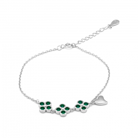BRATARI - Bratara din argint 925 rodiat, Piatra: zirconia fatetata, Culoare: verde, Sonis Silver