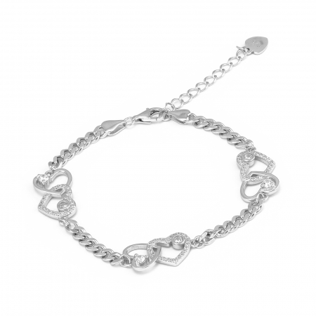Bratari din argint cu piatra - Bratara din argint 925 rodiat ,Piatra: zirconia fatetata si cubic zirconia, Culoare : transparent ,  Sonis Silver