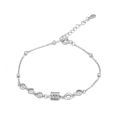 Bratari din argint fixe / semifixe - Bratara din argint 925 rodiat ,Piatra: zirconia fatetata si cubic zirconia , Culoare: transparenta, Sonis Silver
