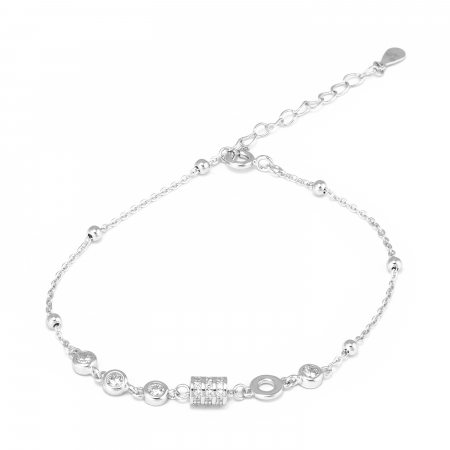 Bratari din argint cu piatra - Bratara din argint 925 rodiat ,Piatra: zirconia fatetata si cubic zirconia , Culoare: transparenta,  Sonis Silver