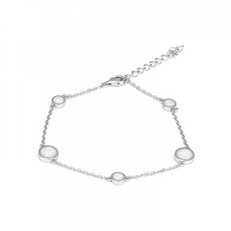 BRATARI - Bratara din argint 925 rodiat ,Piatra : opal de laborator  , Culoare : alb , Sonis Silver