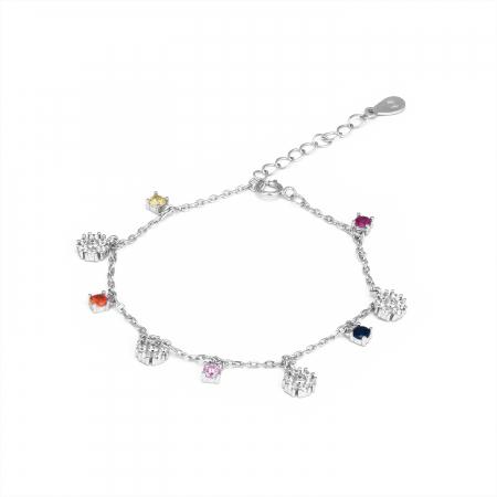 Bratari din argint cu piatra - Bratara din argint 925 rodiat , Piatra : zirconia fatetata si cubic zirconia , Culoare : multicolor ,Sonis Silver